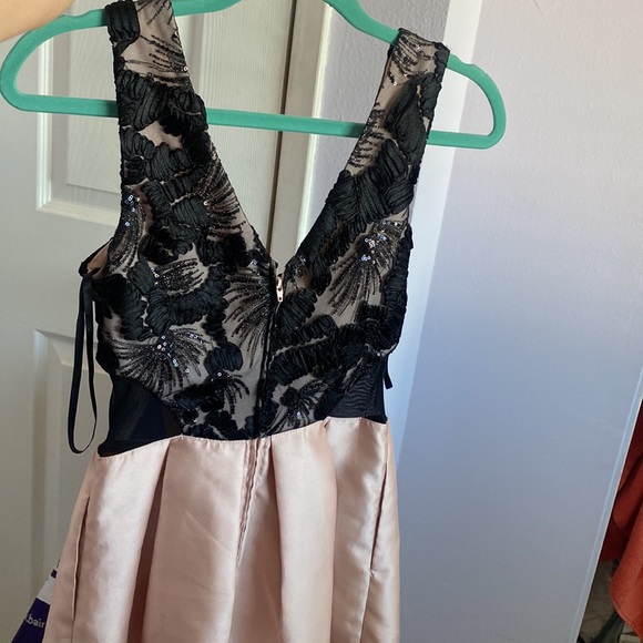 CREAM COLOR DRESS WITH BLACK ON TOP - Picture 3 of 3